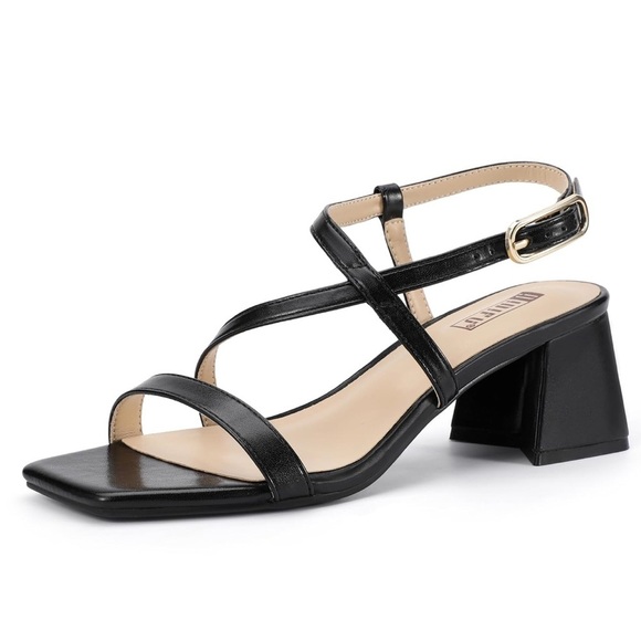NEW -Black Strappy Sandals - Picture 4 of 12